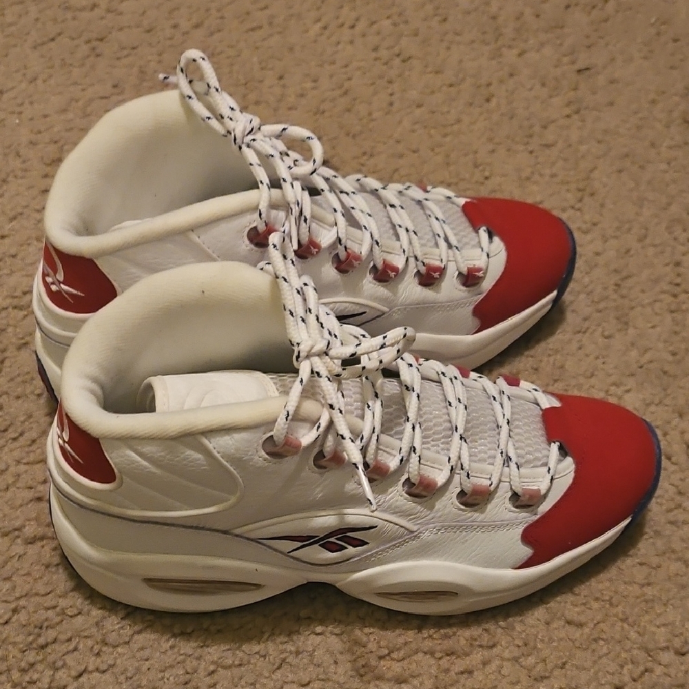 Reebok White and Red Athletic Shoes No Box.